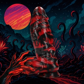 DILDO MONSTER EM SILICONE DEMON MASTER VERMELHO/PRETO OUCH!