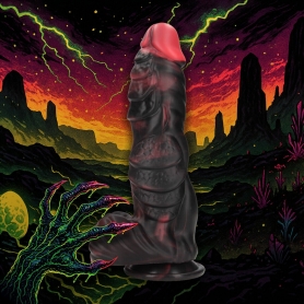 OUCH! INFERNAL DEMON SILICONE DILDO RED/BLACK