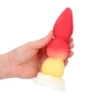PLUG ANAL MONSTER EM SILICONE WHIPPED BERRY VERMELHO/AMARELO OUCH!