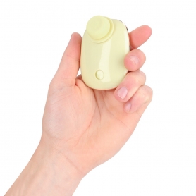 LOVELINE DREAMSICLE COMPACT AIRTAP VIBRATOR WITH TWO HEAD ATTACHMENTS YELLOW