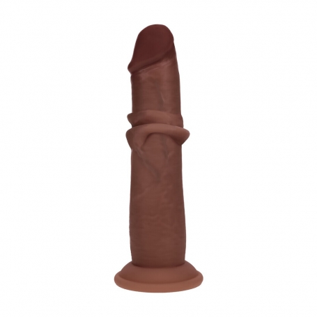 GODE RÉALISTE DUAL DENSITY SILICONE SLIDING SKIN 6 /15.5 CM BROWN REALROCK