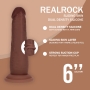 GODE RÉALISTE DUAL DENSITY SILICONE SLIDING SKIN 6 /15.5 CM BROWN REALROCK