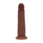 GODE RÉALISTE DUAL DENSITY SILICONE SLIDING SKIN 7 /18.5 CM BROWN REALROCK
