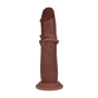 GODE RÉALISTE DUAL DENSITY SILICONE SLIDING SKIN 7 /18.5 CM BROWN REALROCK
