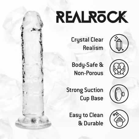 DILDO REALÍSTICO 5 /12.7 CM TRANSPARENTE REALROCK