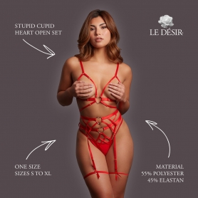 LE DÉSIR STUPID CUPID HEART OPEN SET 2 PIECES RED