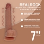 VIBRADOR DUAL DENSITY SILICONE REALISTIC THRUSTING 7 /17.8 CM TAN REALROCK