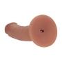 REALROCK DUAL DENSITY SILICONE CURVED REALISTIC VIBRATING DILDO WITH SUCTION CUP 8 /20.3 CM TAN