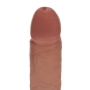 REALROCK DUAL DENSITY SILICONE CURVED REALISTIC VIBRATING DILDO WITH SUCTION CUP 8 /20.3 CM TAN