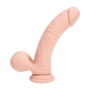 REALROCK DUAL DENSITY RECHARGEABLE LIQUID SILICONE VIBRATOR CURVED WITH WEIGHTED BALLS 7 /18 CM FLESH