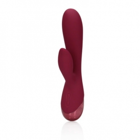 LOVELINE SMOOTH SILICONE RABBIT VIBRATOR DARK CHERRY