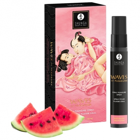 SPRAY POUR SEXE ORAL AU ARÔME DE PASTÈQUE WAVES OF PLEASURE SHUNGA 20 ML SHUNGA