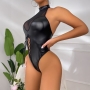 BODY FAUX LEATHER MESH LACE-UP FRONT DE NAMOUR