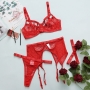 CONJUNTO DE 3 PIEZAS DIAMOND NET ROJO DE NAMOUR
