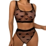 CONJUNTO DE 2 PIEZAS SHEER LACE HEART NEGRO DE NAMOUR