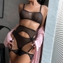 CONJUNTO DE 3 PRENDAS SHEER MILK SILK NEGRO DE NAMOUR
