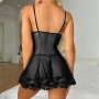 PICARDÍA Y TANGA LACE AND MESH NEGRO DE NAMOUR