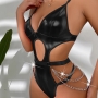 BODY FAUX LEATHER CUT-OUT SULTRY NOIR DE NAMOUR