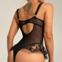 BODY RUFFLED ‌LACE MESH WITH HOOK FRONT DE NAMOUR