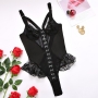 DE NAMOUR RUFFLED ‌LACE MESH TEDDY WITH HOOK FRONT 