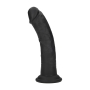 DUAL DENSITY SILICONE CURVED REALISTIC DILDO WITH SUCTION CUP - 7 / 18,5 CM - BLACK