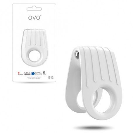 Image: OVO B12 DOUBLE PENIS RING WHITE on Prazer24 Sex Shop Online