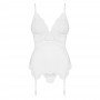 OBSESSIVE 810-COR CORSET AND THONG WHITE