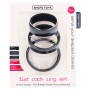 FLAT COCK RING SET BLACK