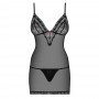Image: OBSESSIVE 820-CHE CHEMISE AND THONG BLACK on Prazer24 Sex Shop Online