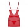 OBSESSIVE 829-CHE CHEMISE AND THONG RED