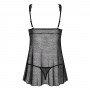 Image: OBSESSIVE 877-BAB CHEMISE AND THONG BLACK on Prazer24 Sex Shop Online